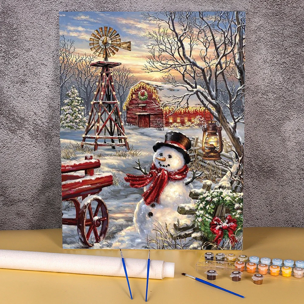 Easy Christmas Landscape Painting: The Perfect Stress-Free Holiday Art  Project for Beginners, image size:1000x1000