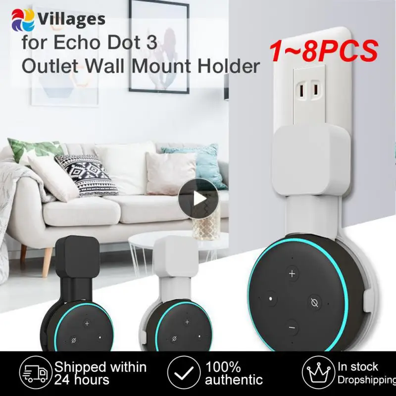 1 ~ 8Pcs Presa Supporto Per Montaggio A Parete Gancio Per Amazon Alexa Echo Dot 3Rd Gen Lavoro Per Amazon Echo Dot 3 Custodia Plug In Camera Da Letto
