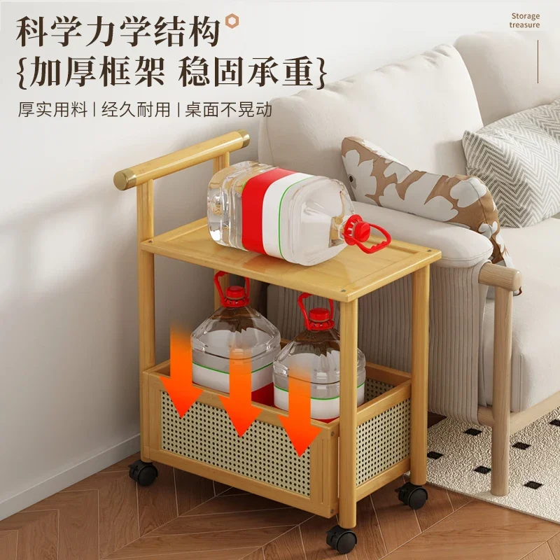 Small Household Living Room Coffee Table, Small Table, Mobile Side Bedside Cabinet, Simple Multifunctional Sofa Trolley