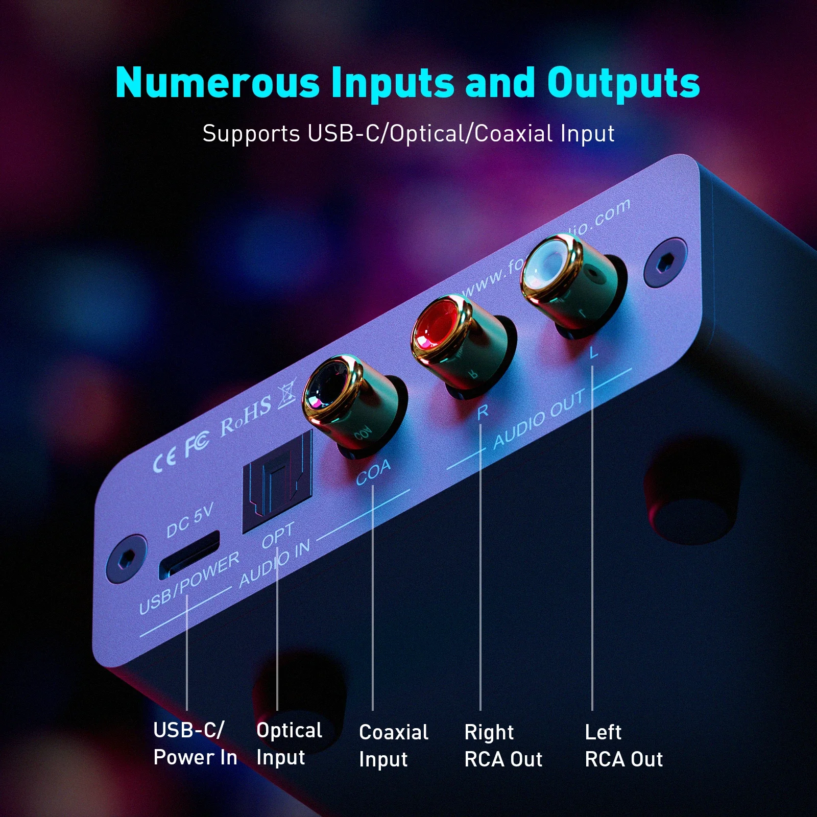 Fosi Audio K5 PRO USB Gaming DAC With Microphone Headphone