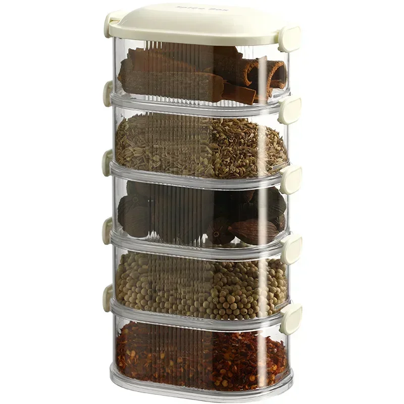 Spice Organizer Household Stackable Food Spice Storage Box Spice Sealing Jar Kitchen Fresh Box Kitchen Organization 6
