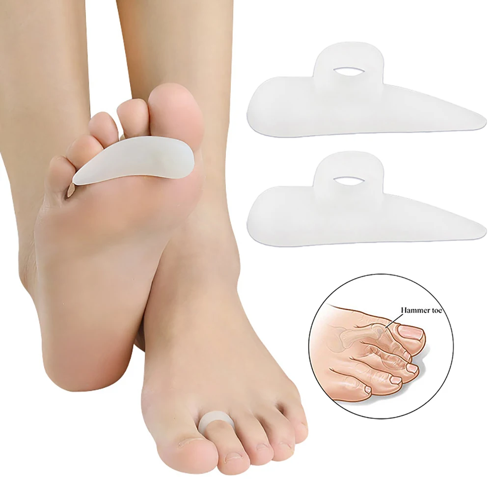 Hammer Toe Corrector 2/4Pcs Gel Hammer Toe Straightener Toe Straightening Cushion for Mallet and Overlaping Toes
