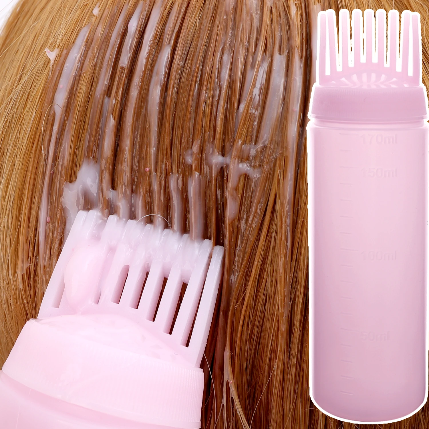 Plastic Hair Oil Applicator Bottles for Hair Dyeing Styling
