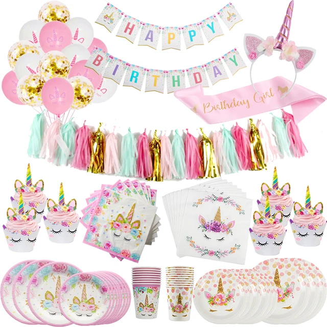 Baby Girl Birthday Party Decorations Unicorn - Unicorn Decoration Birthday  Party - Aliexpress