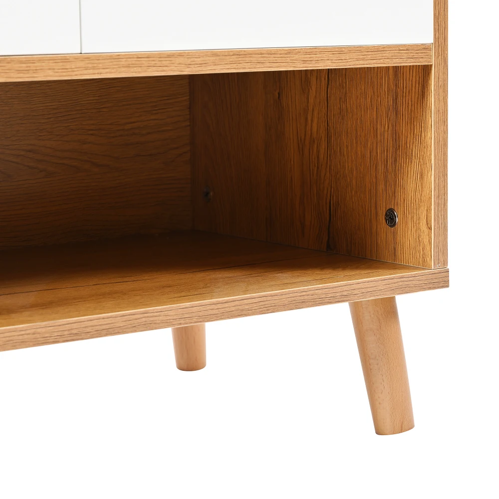 Verstellbarer, zusammenklappbarer Schuhschrank, minimalistischer Heim-Organizer mit Beinen aus Massivholz, Abmessungen H99 cm x B90 cm x T35 cm – Detail 23