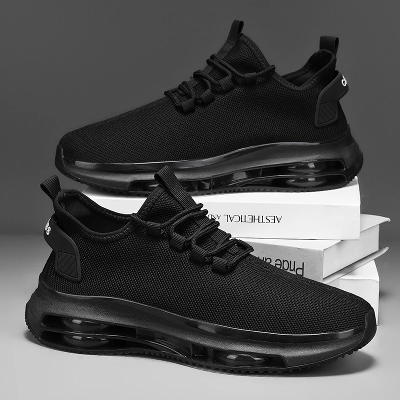 A Pair of Casual Sports Shoes for Men and Women, Road Running Shoes for Men and Women, Knitted Breathable Upper, Pvc Non-Slip Air Cushion Soles, Shock Absorption and Durability, Suitable for Daily Outdoor Running, Jogging, Hiking Shoes for All Seasons