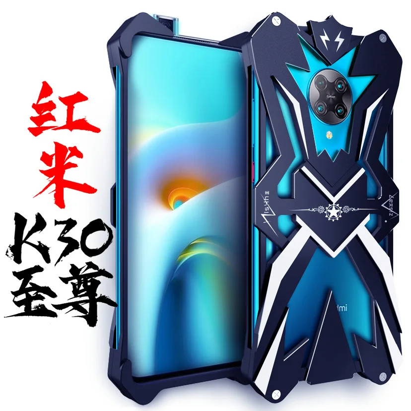 

Original Zimon Luxury New Thor Heavy Duty Armor Metal Aluminum Phone Case For Xiaomi Redmi K30 Pro Ultra Gaming Cover