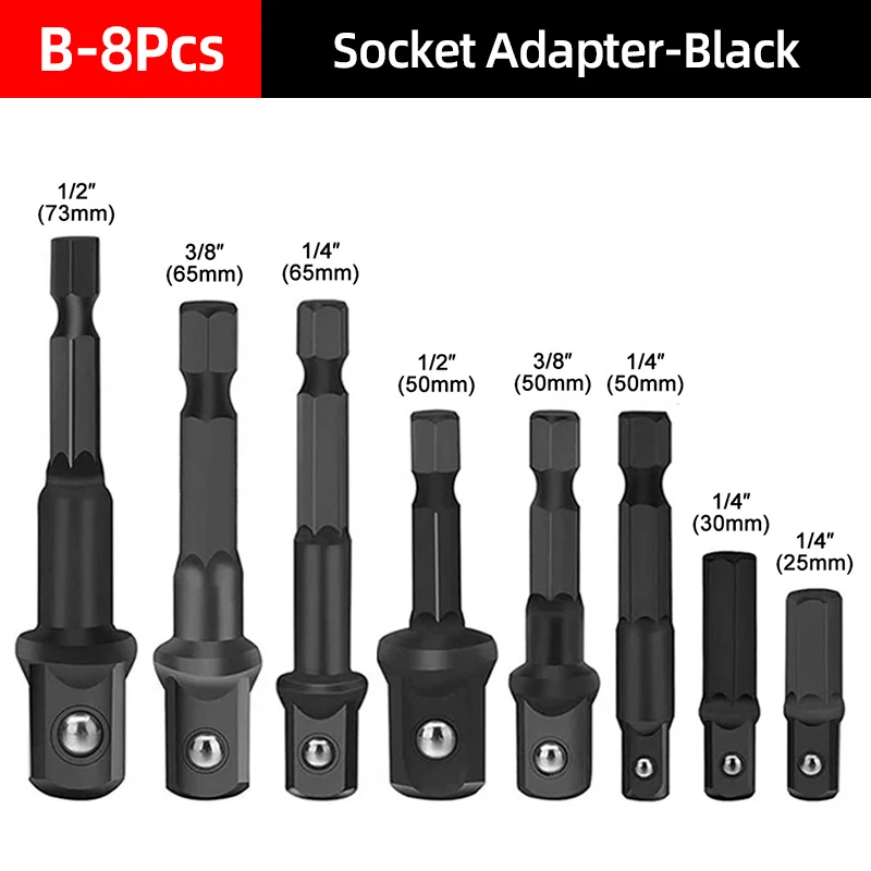 Premium Socket Adapter Drill Bits Set - Impact Grade Power Extension with Hex Shank
