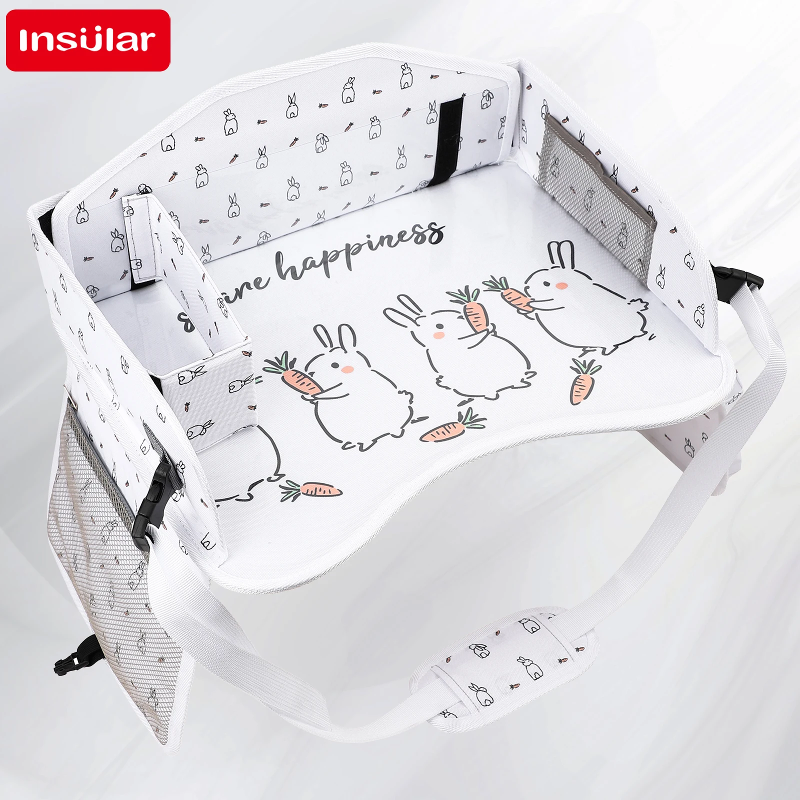 어린이 여행 트레이 수납 포켓 방수 장난감 그림판 휴대용 안전 시트 접이식 테이블 그림판 차량용