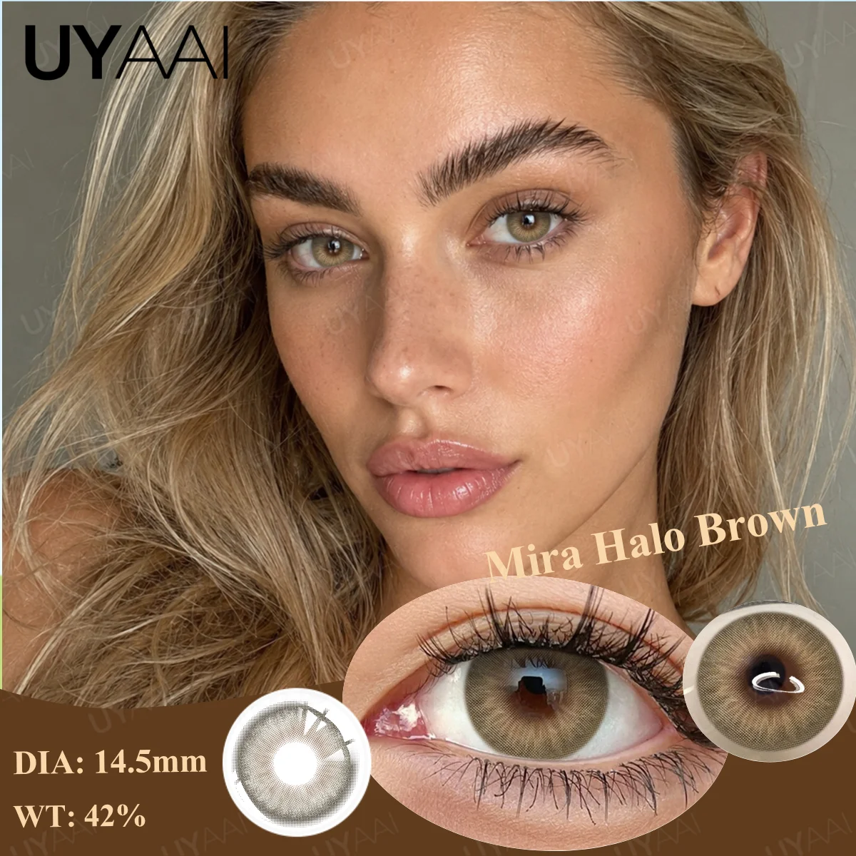 Natural Beauty Colored Contact Lenses - Grey, Brown, Blue & Green (Yearly)