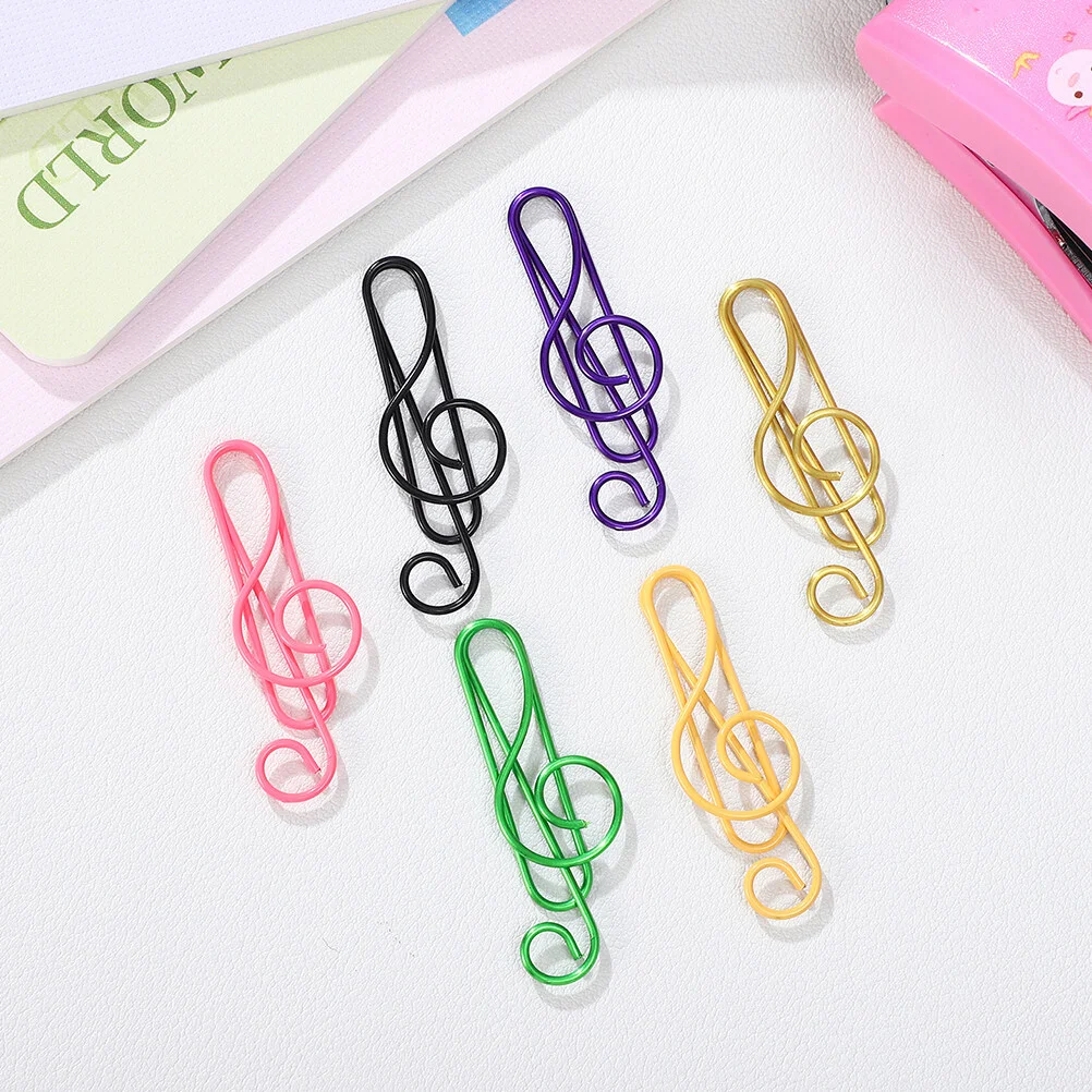 75/24/10 Pcs Note Paper Clip Clips File Folders Binders Cartoon Office Supplies Metal Music Clamp Student File Clamp Paper Clip paper clips binder clips metal clamp clips