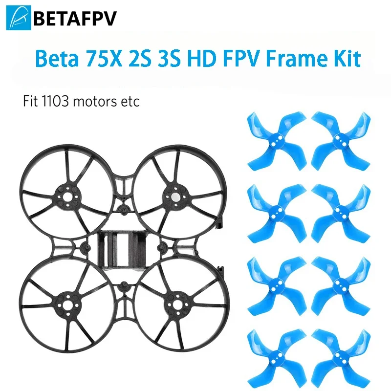 

BETAFPV Beta75X 2 S Whoop набор рамок черного/белого цвета с 2 комплектами 40 мм 4 лезвия реквизит 1,5 мм вал синий для 110X мотора 75 мм 2 S 3S