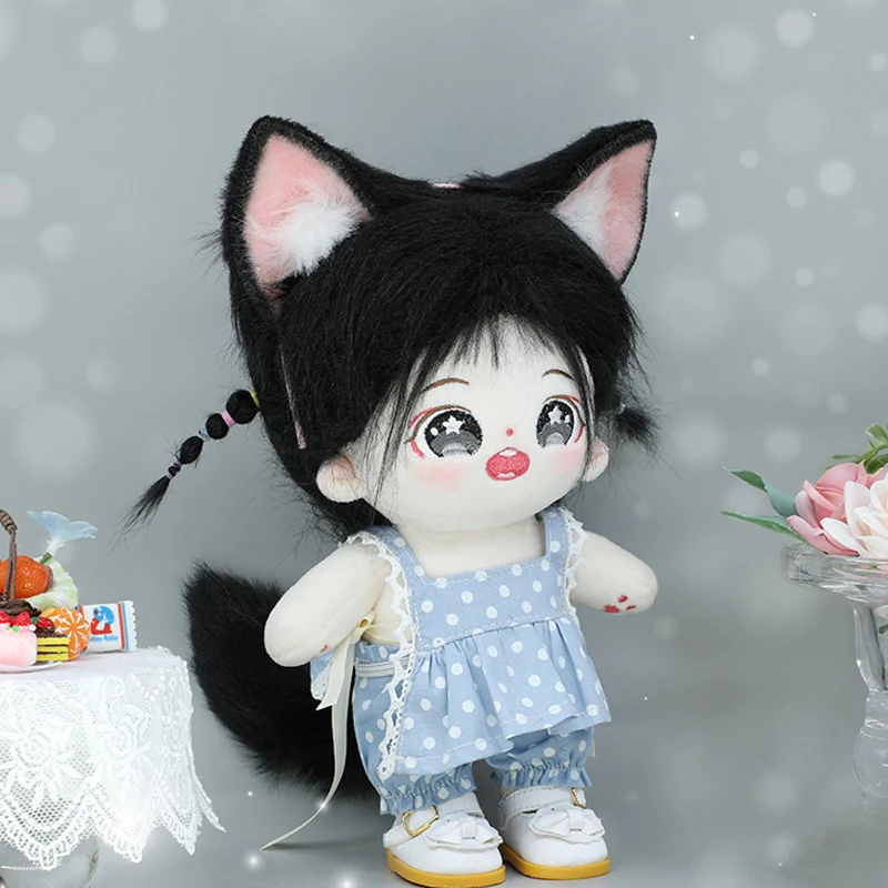 D04-B076 children handmade toy 20cm Doll BJD/SD doll Accessories black pink small animal ears and tail heads 1pcs cat heads hair ropes children kids cartoon hair accessories scrunchies elastic hair band girl rubber ponytail holder