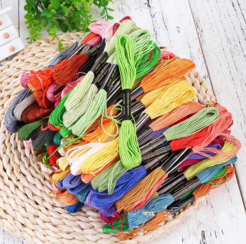 

100color Embroidery Thread Cross Stitch Floss Threads Cotton Sewing Skeins Skein Kit DIY Sewing Tool +5 hoops