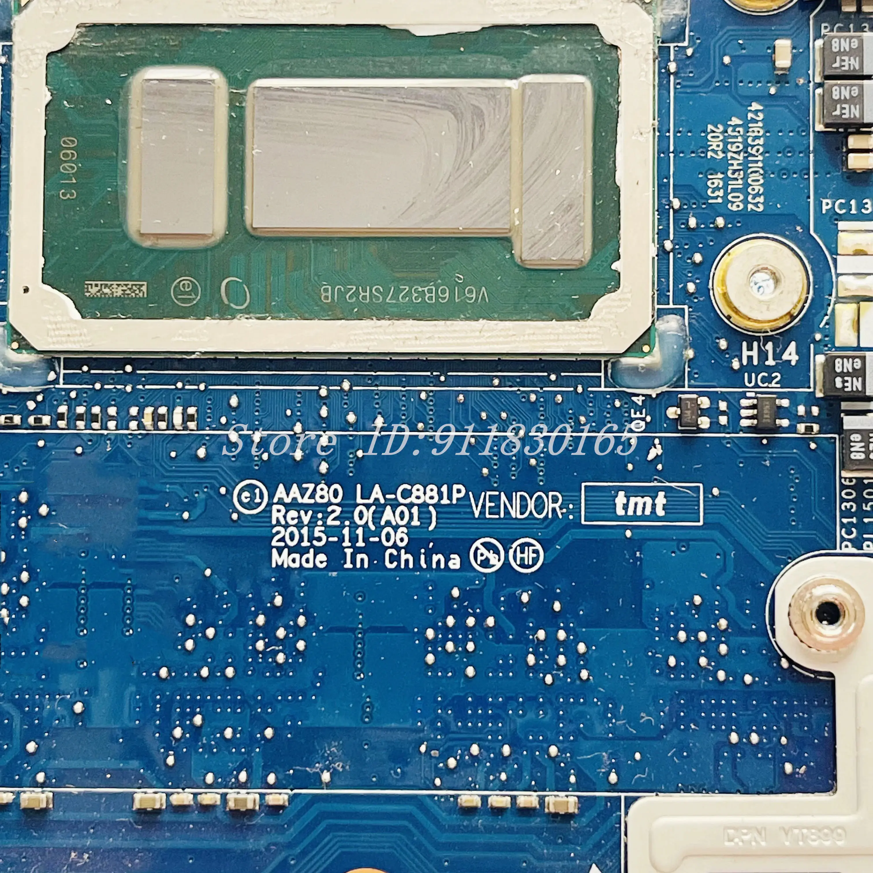 Laptop Motherboard para Dell, Mainboard, 100% Work, AAZ80, LA