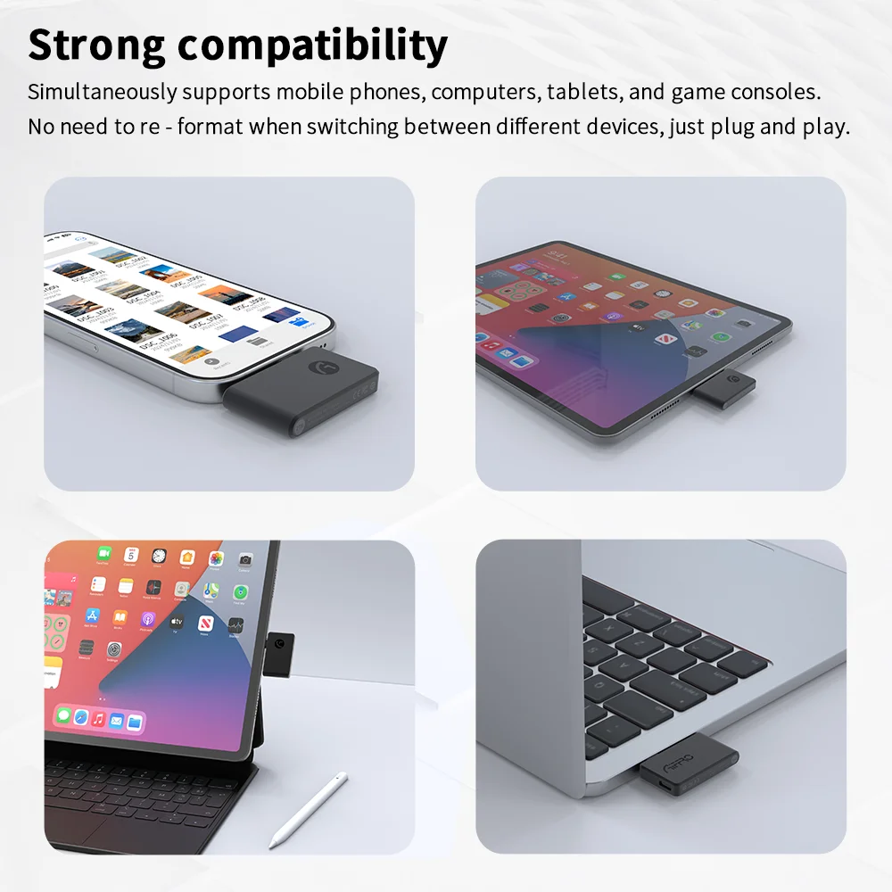Aiffro P30 3 in 1 Portable SSD, Supports ProRes/Microphone,with PD interface, Up to 1000MB/S
