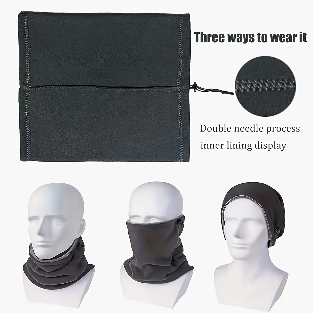 1PC Men's Heavy-Duty Thermal Balaclava Face Mask - Windproof Fleece Lining & Breathable Neck Gaiter for Skiing, Cycling