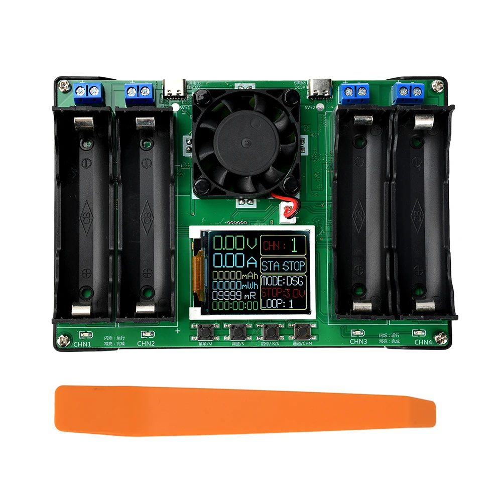 Type-C 4Channel Battery Capacity Tester LCD Display MAh Lithium Digital Battery Detection Module for 18650/21700