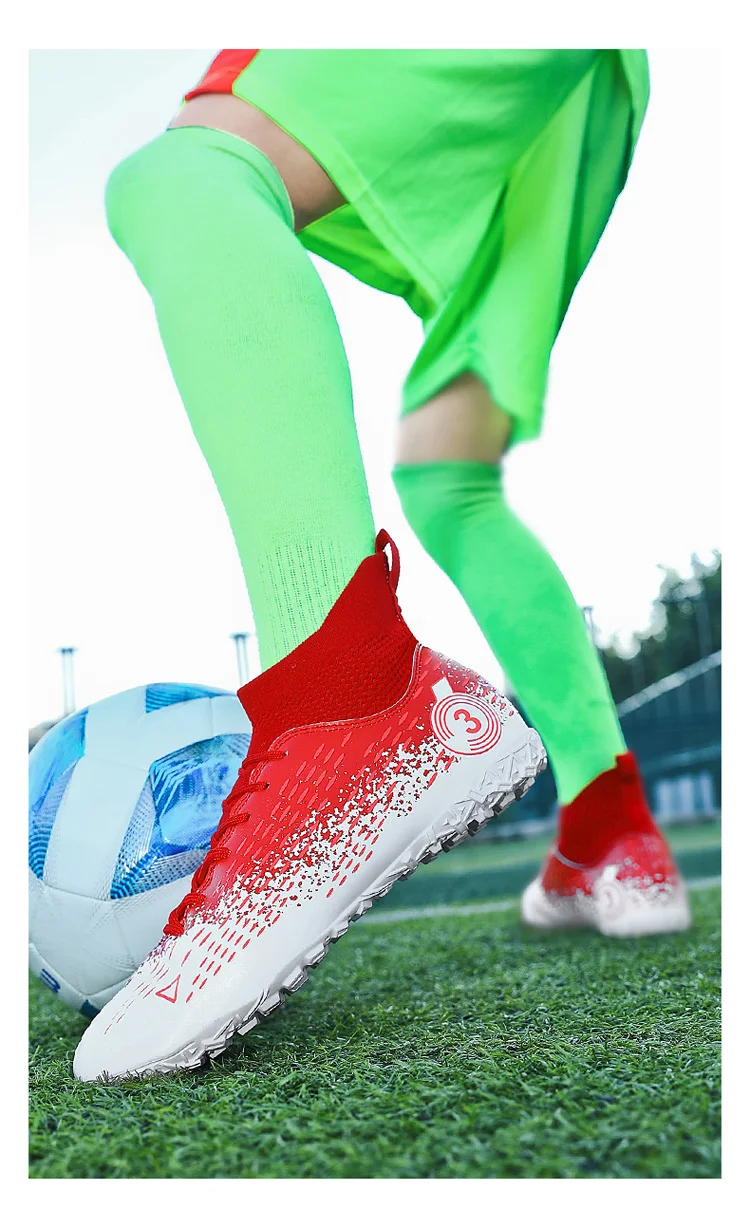 Vīriešu futbola apavi ar radzēm, sporta apavi, futzāla bērnu futbola zābaki, iekštelpu un āra treniņu apavi, neslīdoši apavi_voghion.com