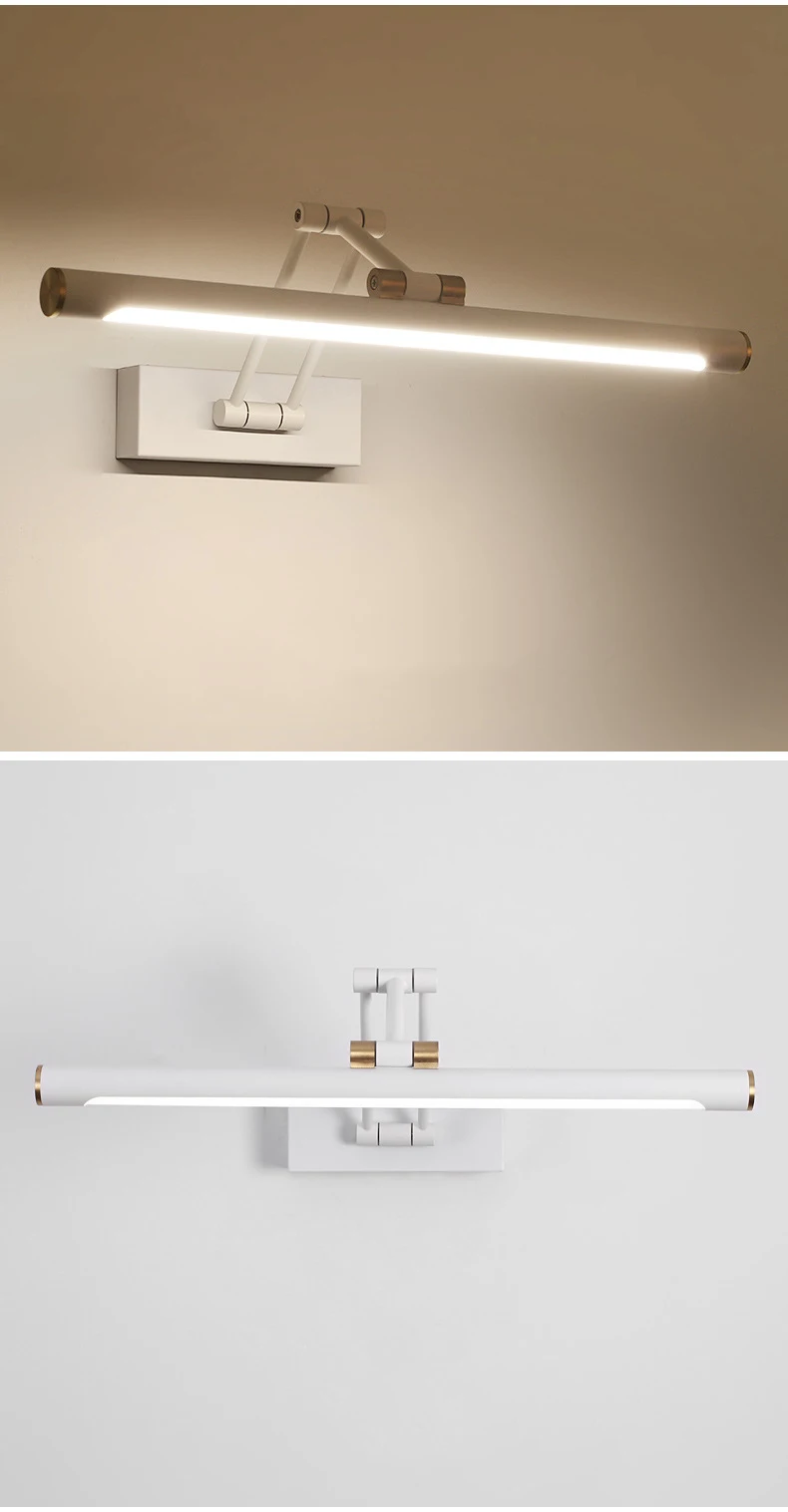 Mirror Front Light Bathroom Foldable Telescopic Adjustable Was