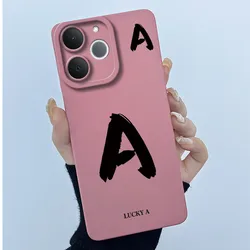 Cute Initial Letters Shockproof Soft Silicone Phone Case Cover Bumper for Realme Narzo 80 Lite (FEN - TYFEN3A)