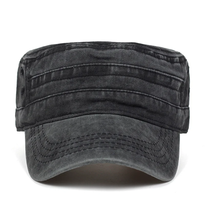 Unisex Vintage Flat-Top Baseballkappen für Herren, gewaschen, für Frühling und Herbst, verstellbare Freizeitmützen, Sonnenschutzhüte, Sportkappen – Detail 2