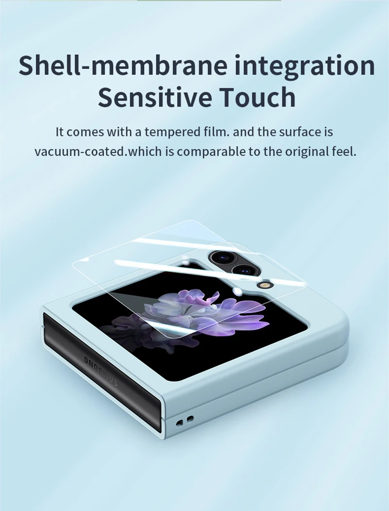 Handyhülle für Samsung Galaxy Z Flip 5 5G mit rückseitigem Glasschutz aus Kunststoff_voghion.com