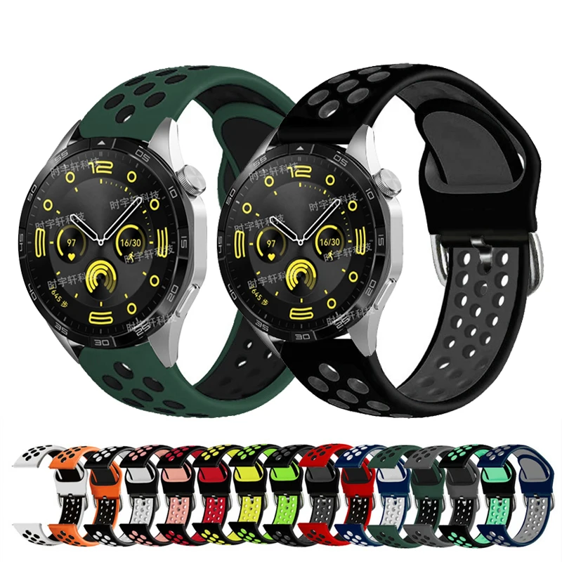 

Ремешок силиконовый для Huawei Watch GT 3/GT 4 46 мм/GT 2 Pro, спортивный браслет для Huawei Watch 3/GT Runner/2E/GT3 SE, 22 мм