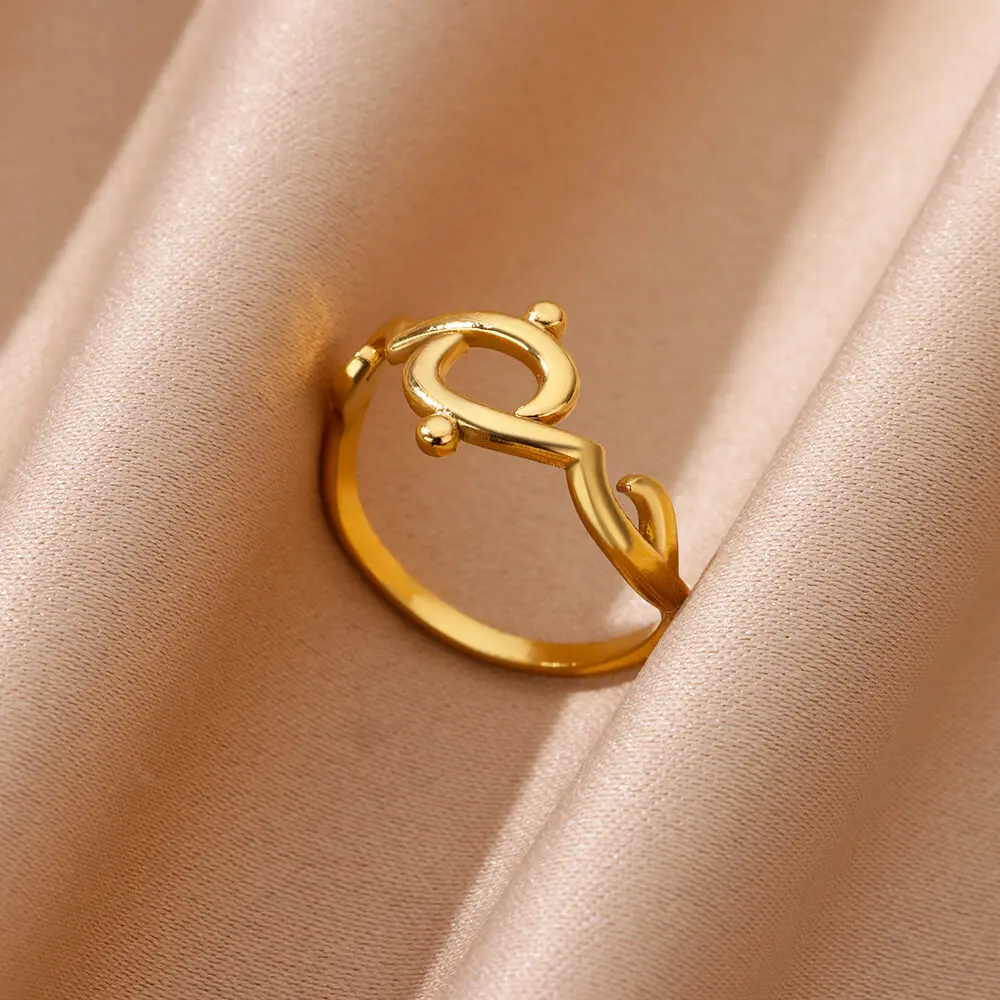 Arabic Rings Stainless Steel Gold Color Wedding Christmas Jewelry Gift