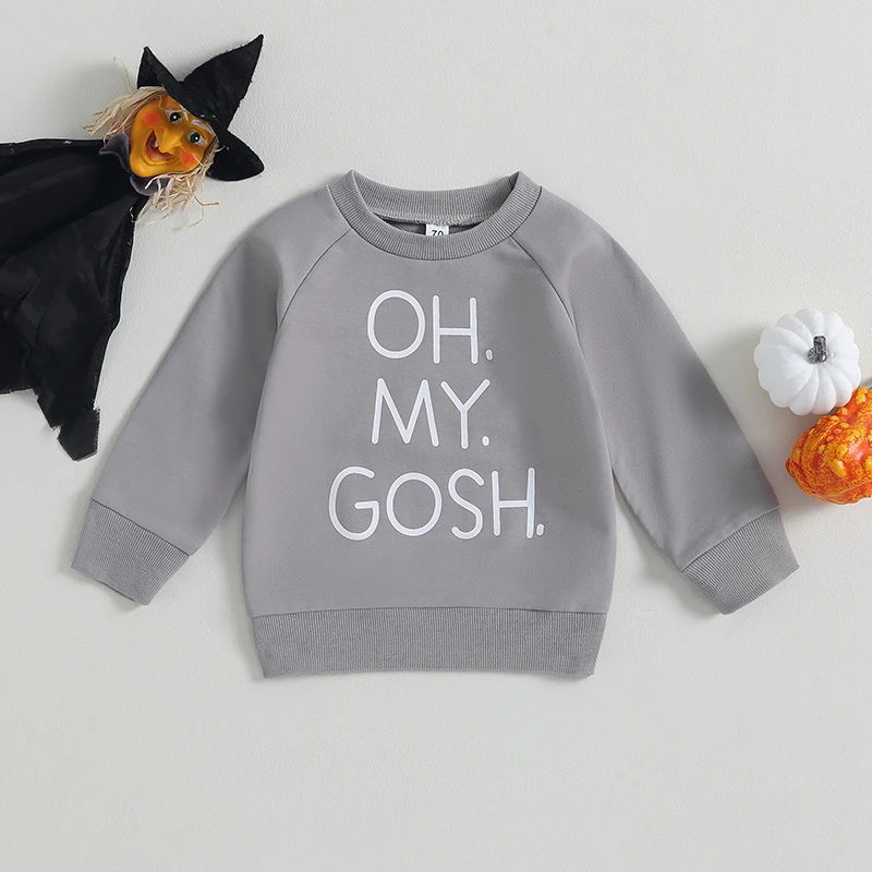 

EWODOS 0-3 Years Infant Baby Autumn Pullovers Sweatshirts Letter Skeleton Print O-neck Sweatshirt Long Sleeve Tops Fall Clothes