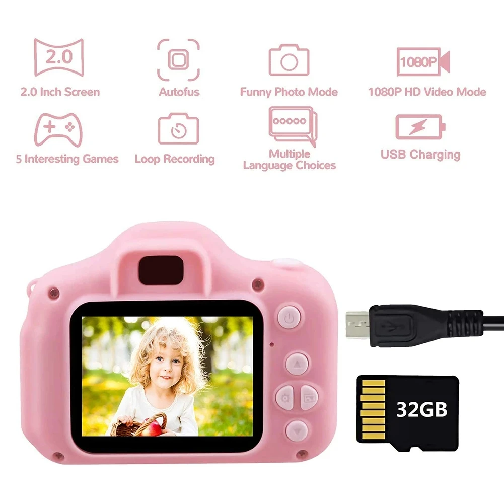 Kids Digital Camera Toys for Girls Boys 1080P HD Screen Outdoor Toys Birthday Gifts Camara Fotos Infantil Juguetes Para Ni&ntilde;os