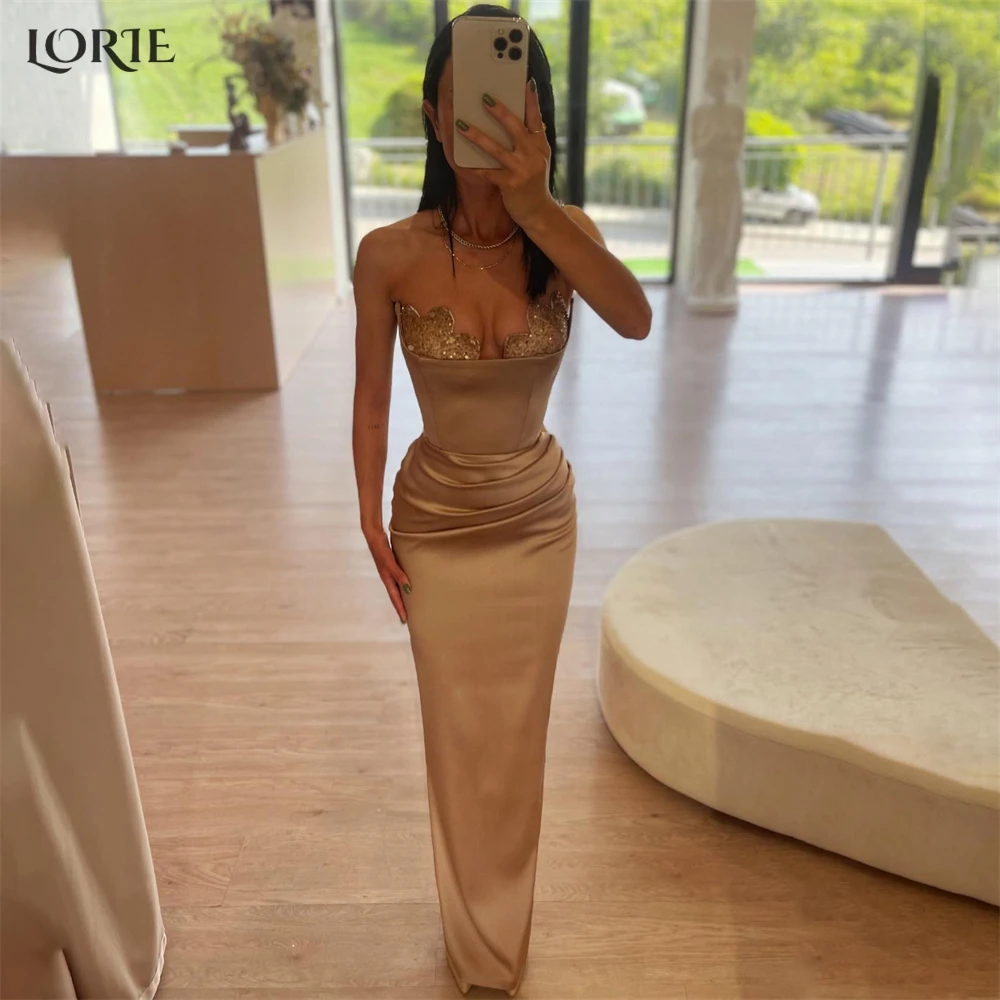 

LORIE Elegant Solid Glitter Evening Dresses For Wedding Mermaid Bodycon Off Shoulder Prom Dress Floor Length Dubai Party Gowns