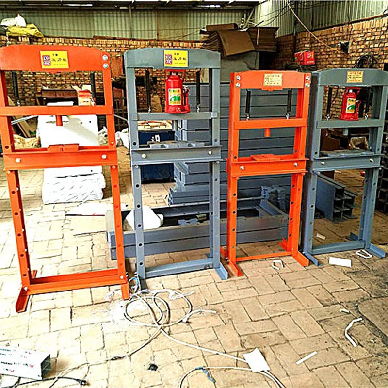 Prensa hidráulica para taller, prensa de montaje en suelo de garaje con  marco en H de 6 toneladas con mesa de trabajo ajustable, prensa de taller