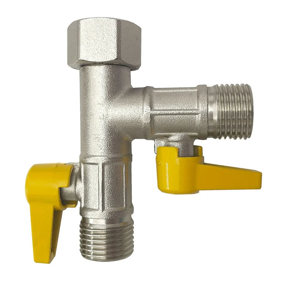 Sdoppiatore A Y Per Gas Propano 1/2'' – Adattatore A T In Ottone Con Valvole Di Spegnimento E Tappi – Per Griglie, Camper E Forni