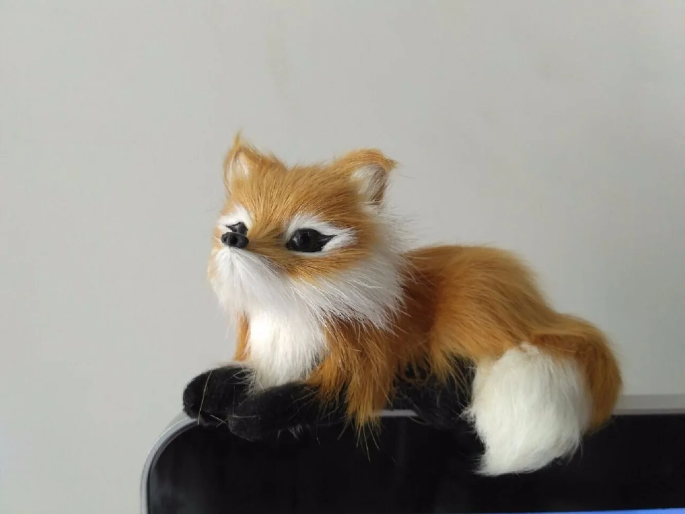 small simulation fox toy mini brown fox model home decoration gift