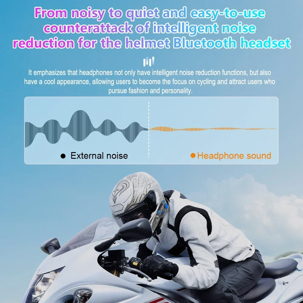 JYD-C68 Motorcycle Helmet Headset Bluetooth 5.4 Waterproof