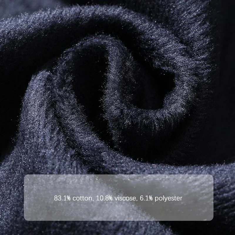 Thick Vintage Jeans Men's Winter Straight Warm Fleece Baggy Thermal Denim Trousers Fashion Korean Wide Male Plush Pants 2