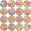 100 Stück 6x9mm gemischte bunte Pony-Perlen, transparente Acrylperlen für Kinder, DIY-Armbänder, modische Haarperlen, Zubehör – Detail 4