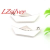 10Pcs  Zinc Alloy Origami Paper Boat Folding Art Charm Pendants  For Jewelry Making Findings 10x25mm A-452 1