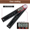 2-in-1 Digital Angle Meter Inclinometer 360 Degree Electronic Angle Ruler Goniometer High Accuracy Angle Finder for Woodworking 2