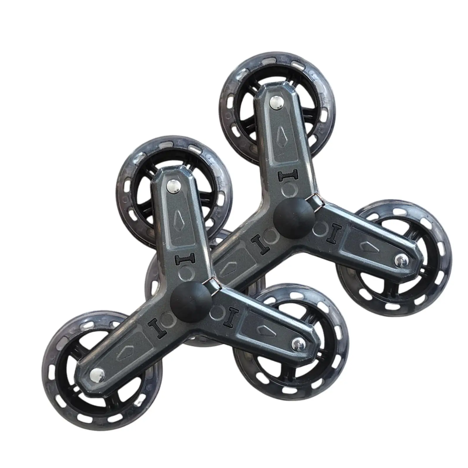 2 Pieces Shopping Cart Trolley Wheels Accessory Black Repair Parts Portable Simple Installation Replacement Stair Climber Wheels