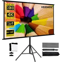 VEIDADZ Projector Screen With Stand Foldable White Wrinkle-Free 60-120 inch 16:9 Screen With Bag for Home Theater Indoor Outdoor
