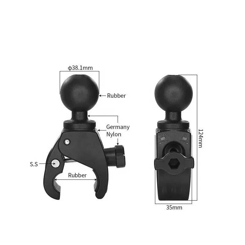 1.5" Industrial Adjustable Tough-claw Clamp for Pipe Or Tube for Ram Mounts