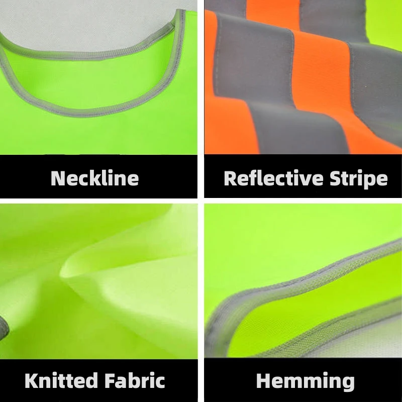 Fluorescent Green Reflective Vest for Kids Traffic Safety