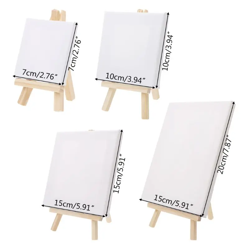 Mini Canvas and Natural Easel Set for Outdoor Landscape Drawing