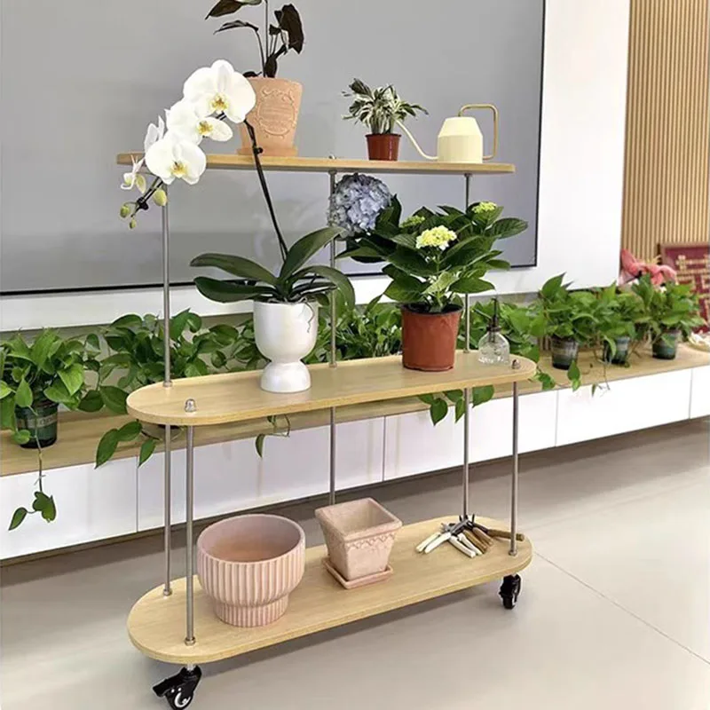 Layers Bracket Plant Shelf Organizer Display Ladder Flower Woodenplant Stands Indoor Estantes Para Plantas Balcony Furniture