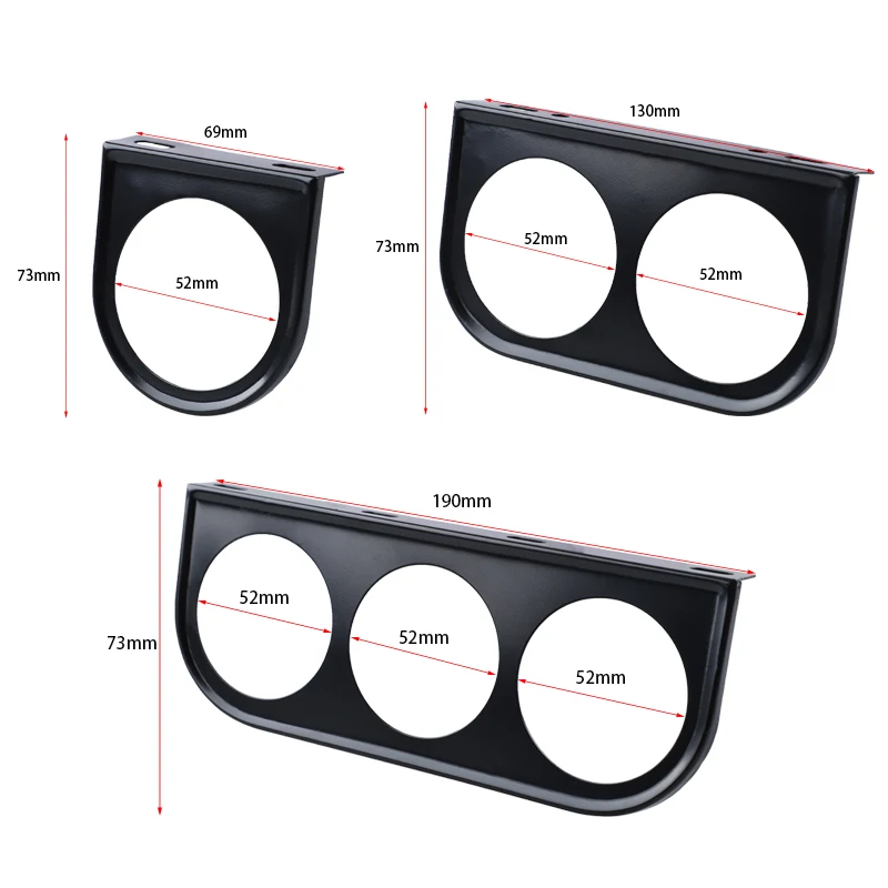 52MM Universal One/Two/Three Auto Modified Meter Cup Car Gauge Holder for 2-Inch Triple /Double/ Single Hole Meter Chrome car meters holder
