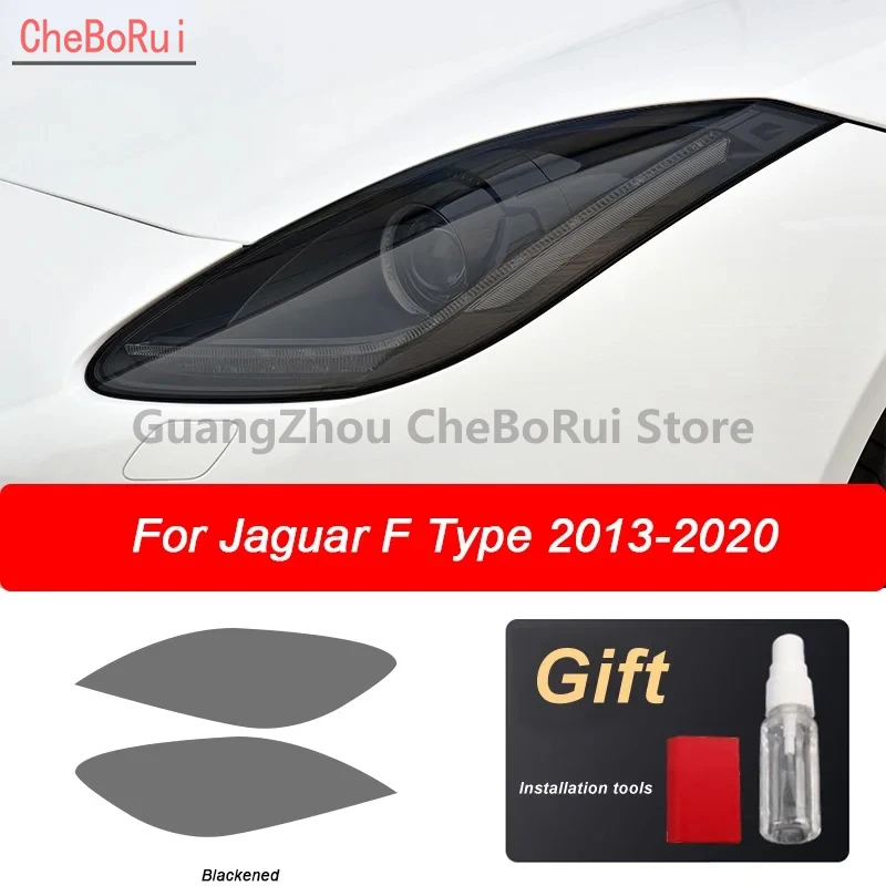 

2 Pcs Car Headlight Headlamp Protective Film Vinyl Transparent Black TPU Sticker For Jaguar F Type X152 2013-Present Accessories