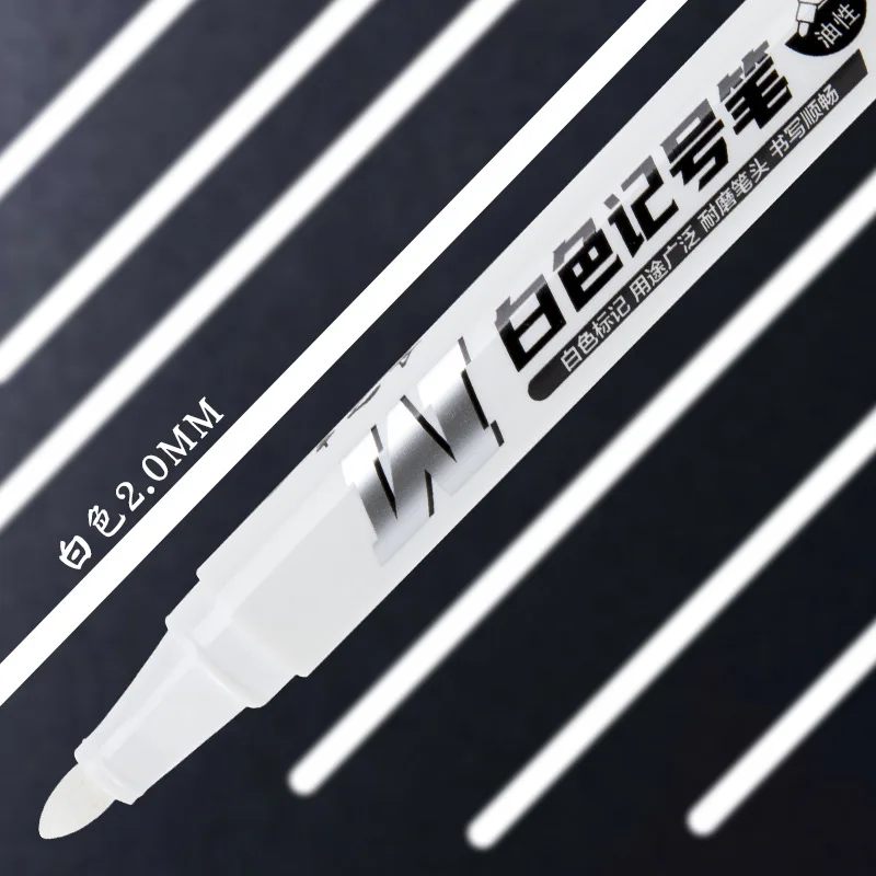 White Marker Pen No Fading Waterproof Oiliness Big Headed Pen Tire Markings Fine Arts Painting Quick Drying Large Size white marker pens