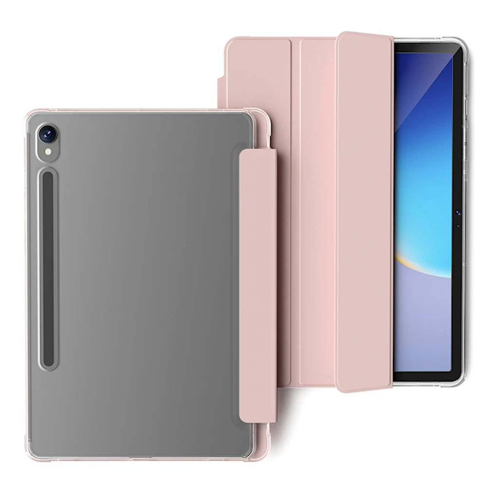 Crystal Clear Tablet Case with Pencil Slot and Auto Sleep/Wake Function